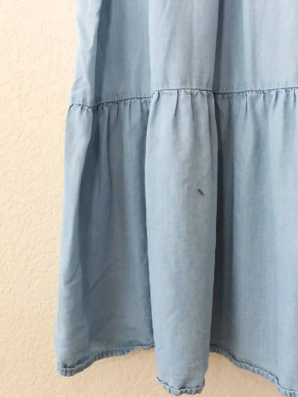 Max Blue Lyocell Wrap Midi Dress Womens 10 Embroidered Tie Waist Cottagecore - Picture 6 of 14
